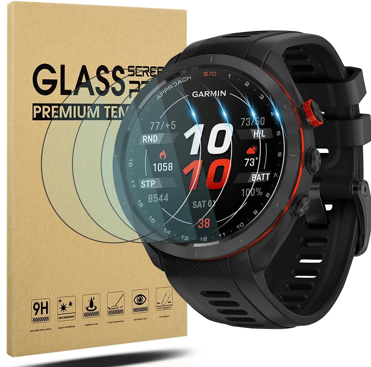 Dailygoody - Schermbeschermer - HD Glazen - Krasbestendig - 47mm - Bubbelvrij - Perfecte bescherming - Geschikt voor Garmin Fenix 7/7 Solar/Epix Gen 2