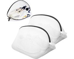 Wasnet voor schoenen, 2-delige mesh tas met rits, 40 x 25 x 25 cm, ideaal voor sneakers en sokken, wasmachine bestendig, beschermt tijdens het wassen