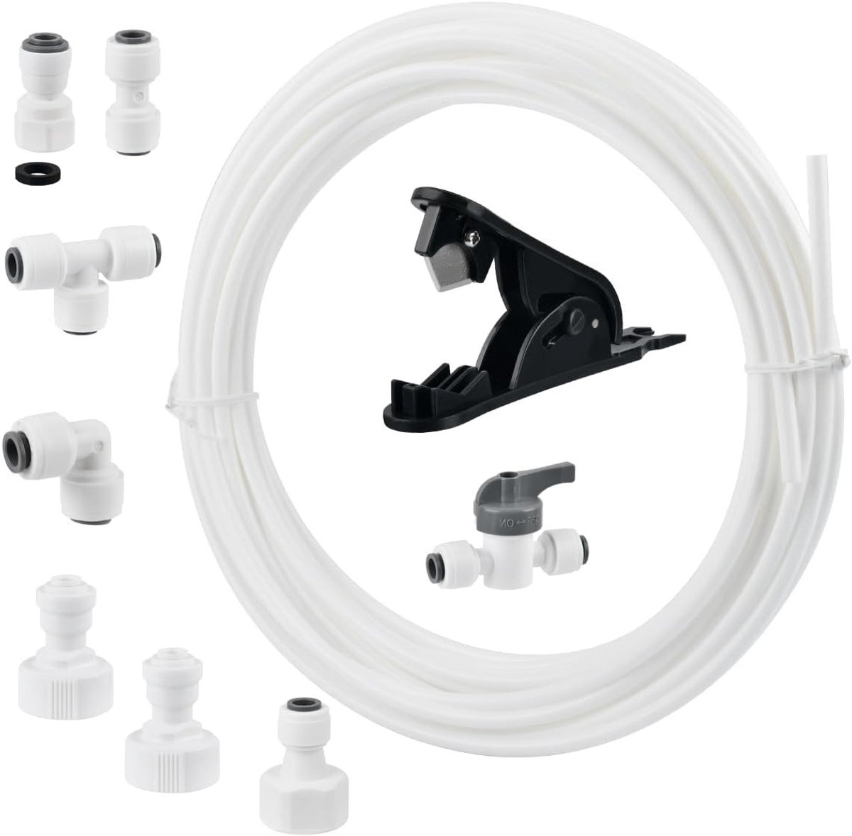 Universele Waterdistributie Aansluitset voor Koelkast - 1/4, 1/2, 3/4 en 7/16 Inch Water Slang Connectoren voor Efficiënte Waterafvoer
