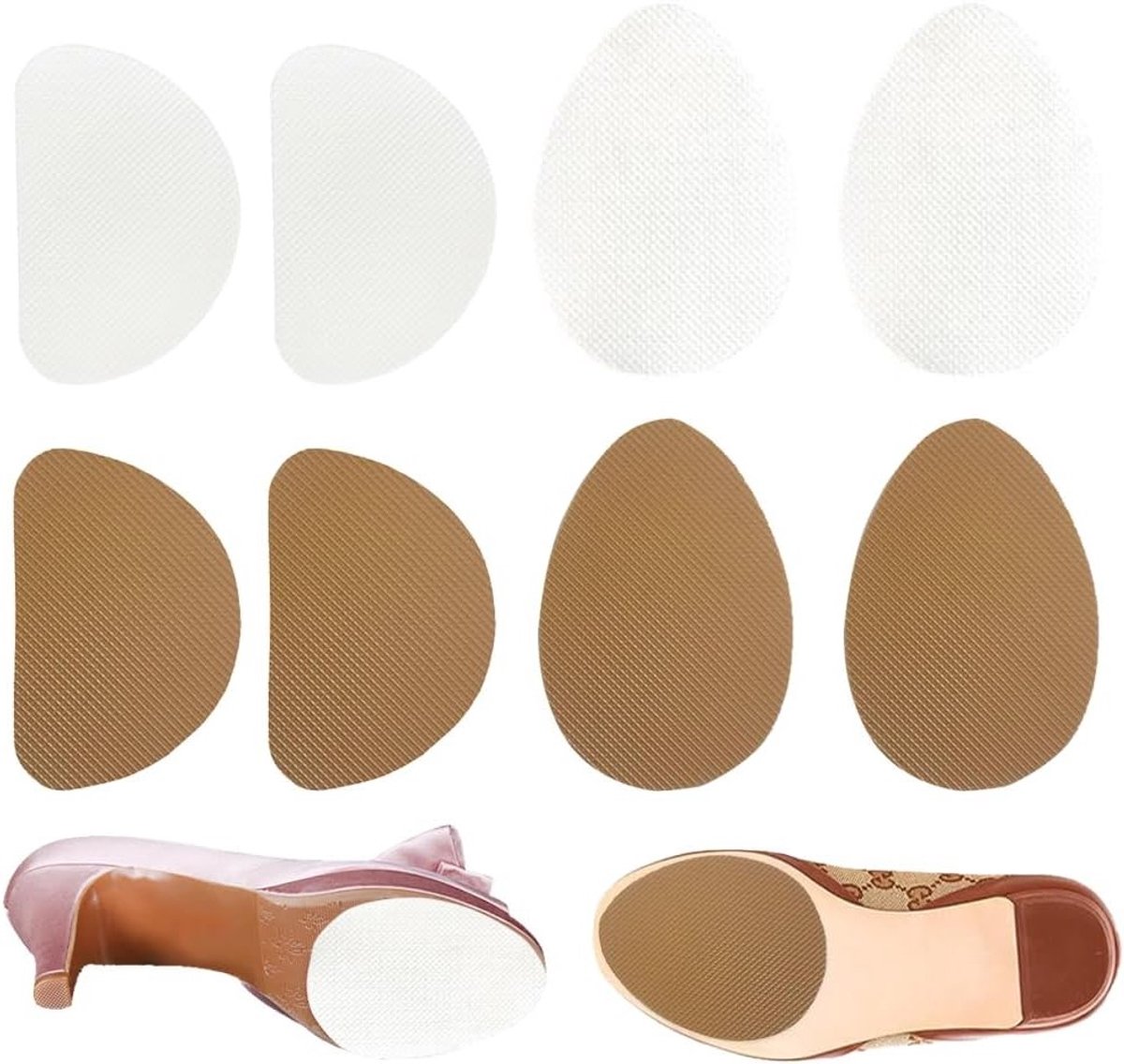 Antislip schoenpads voor hoge hakken - Zelfklevende siliconen bodembeschermers en ruisonderdrukkers, 4 paar accessoires voor extra grip en comfort