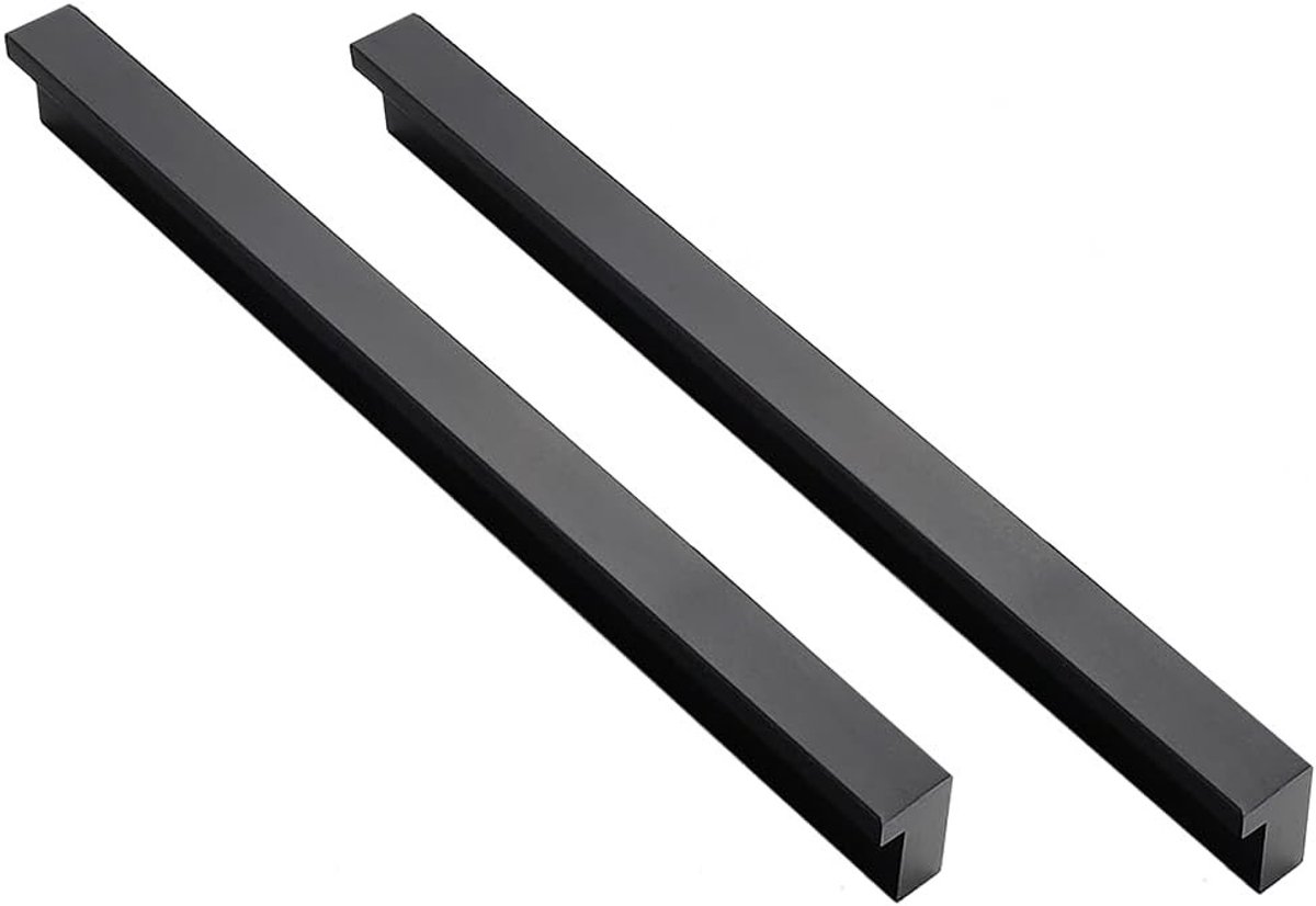 Set van 2 Zwarte Aluminium Kastgrepen - Meubelhandgrepen met 288mm Gatafstand voor Keuken en Laden