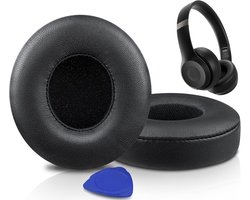 Lambskin Oorkussens Vervanging voor Draadloze On-Ear Hoofdtelefoons, Solo4 Earpads met Geluidsisolatie Schuim en Extra Dikte - Zwart, Comfortabel en Duurzaam
