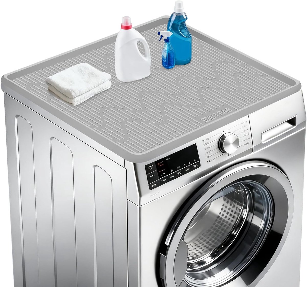 Beschermmat voor wasmachine en droger, antislip waterdichte siliconen mat, duurzaam en gemakkelijk te reinigen, ideaal voor wasgoed en andere huishoudelijke apparatuur (68 x 68 cm)
