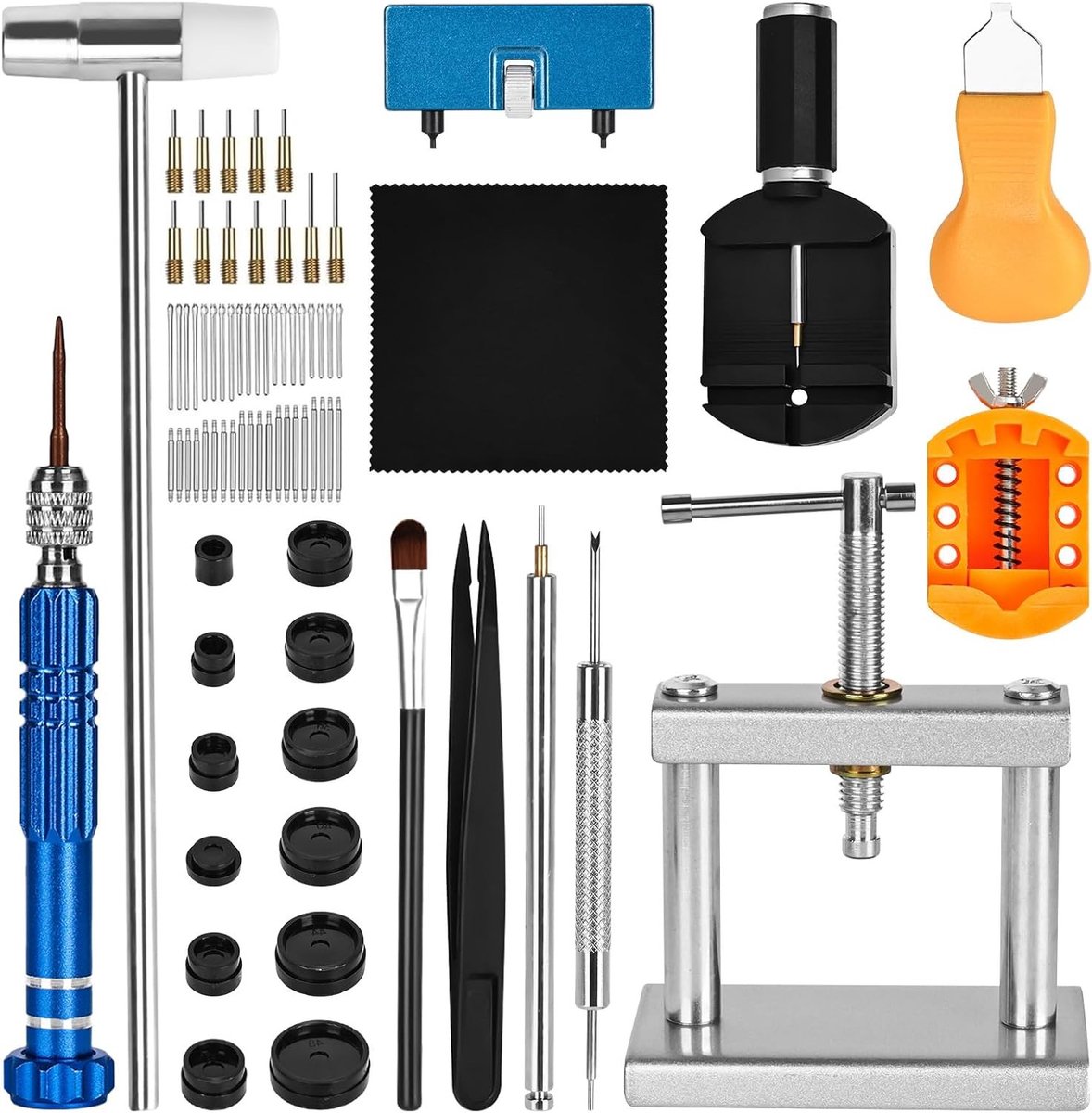 Tool Set voor Horlogemakers - Watchmaker Set - Drukgereedschap - Horlogeband - Verkortgereedschappen - Horlogekapopener - voor Soorten Horloge Reparaties en Ingebruikname Werk