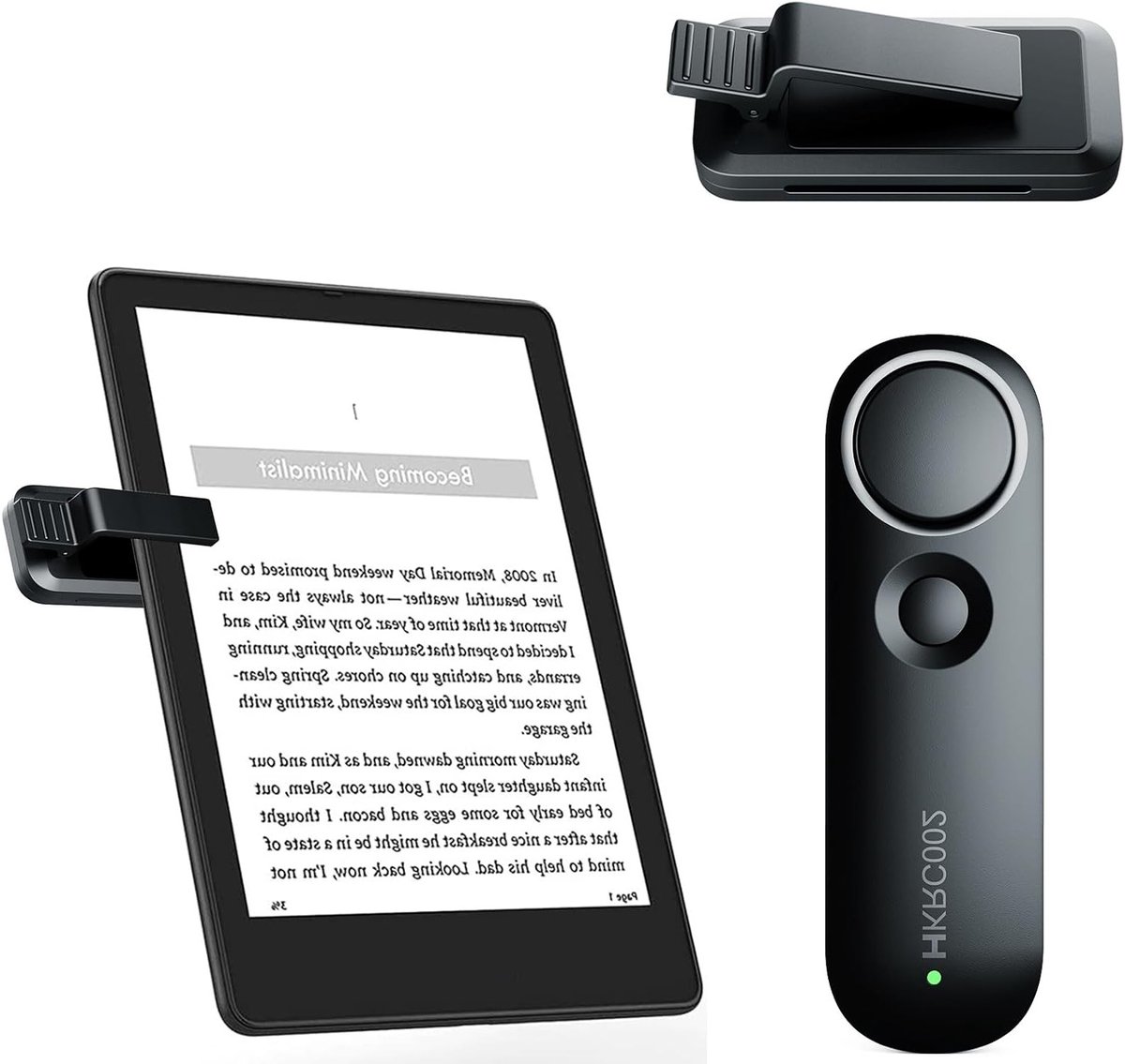 Draadloze Afstandsbediening voor Pagina Om te Slaan, Geschikt voor eReaders, Tablets en eBooks, Ideaal voor Fictie en Foto's, Zwart