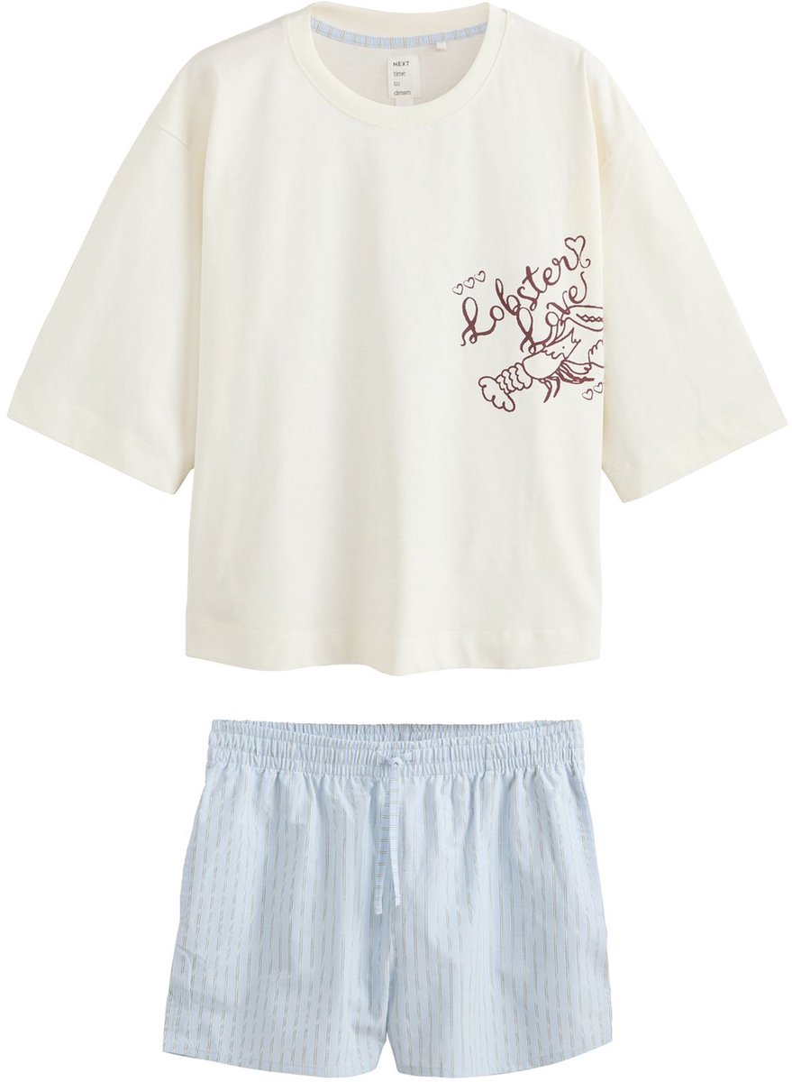 Next - Dames - Petite pyjama met short - Petite - Crème
