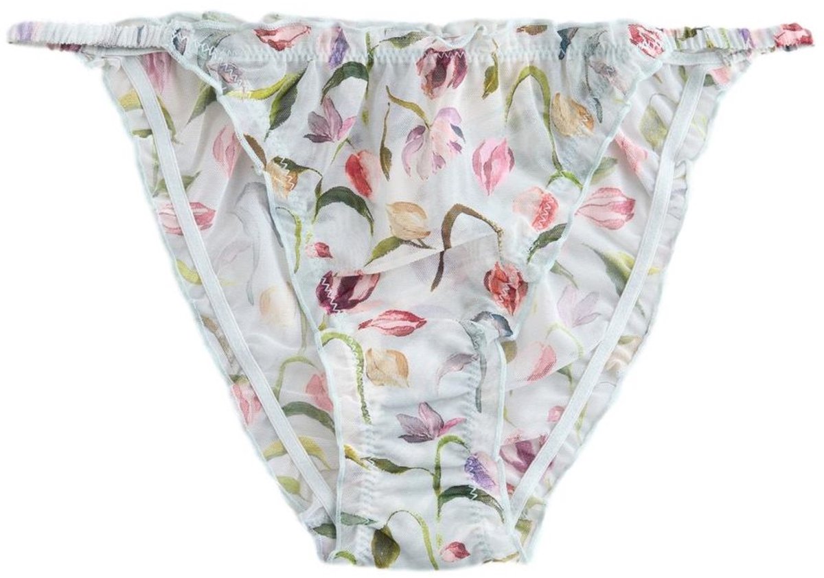 Next - Dames - Mesh string met print - Blauw