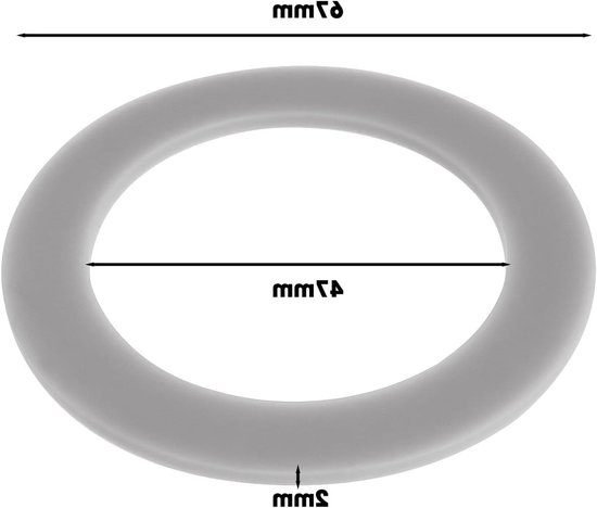 Set van 6 Siliconen O-Ringen voor Blender - O-Ring Gasket met 47mm Binnen- en 67mm Buitendiameter, Geschikt voor Diverse Mixers, Grijs — afbeelding 3