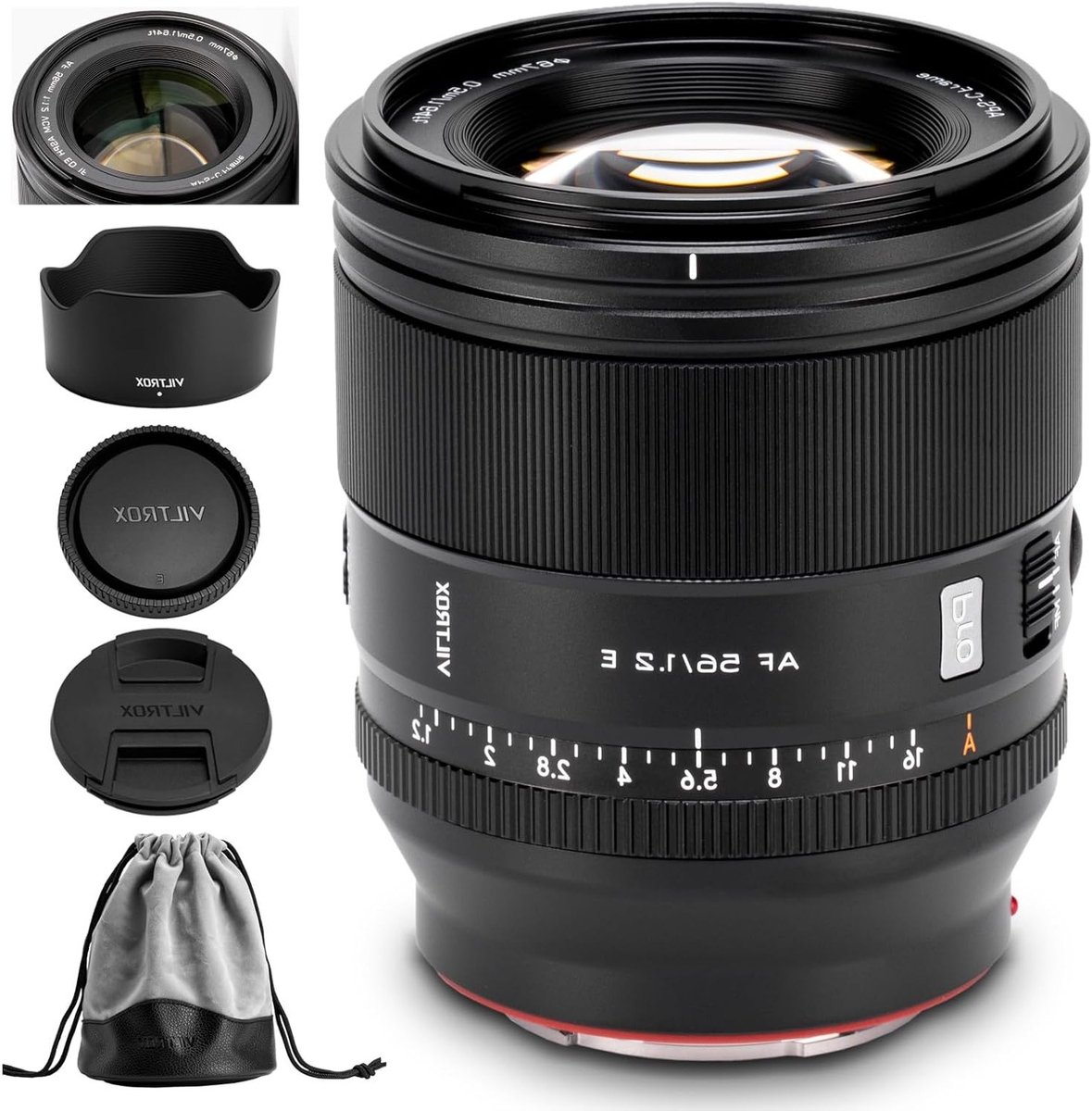 56mm F1.2 Pro E-Mount APS-C Lens voor Sony - Autofocus Prime Lens met Grote Diafragma voor Fotografie en Videografie