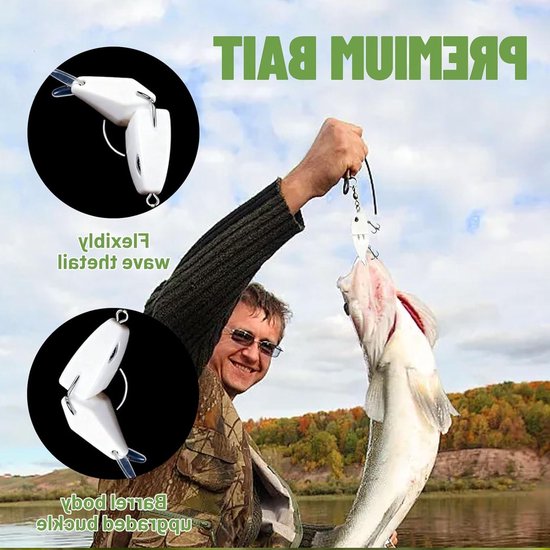 Mini Glide Bait Set - Kunstmatige Vis met Meerdere Hinge, Langzaam Zinkend, Perfect voor Snoek en Zoet/Zoutwater Vissen van MINI — afbeelding 3