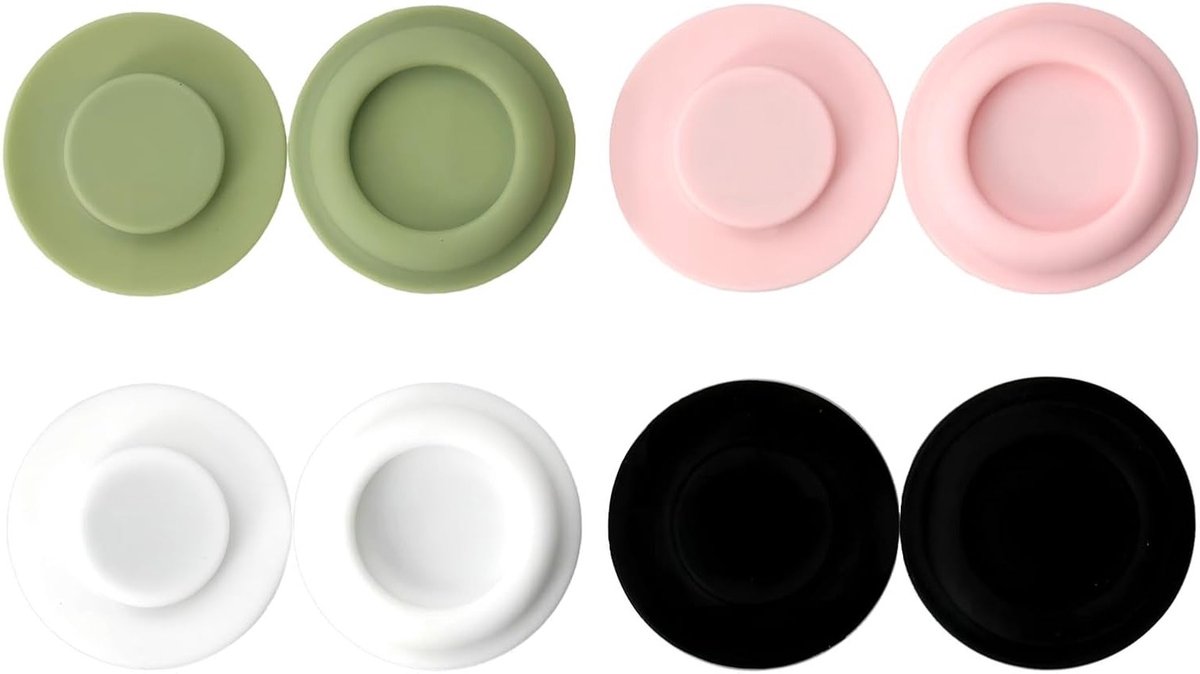 Set van 4 Magnetische Wandbevestigingen voor Afstandsbedieningen - Zelfklevend, Sterke Magneten, Houdt Tot 250g, Silicone Houder voor Afstandsbedieningen en Kleine Voorwerpen