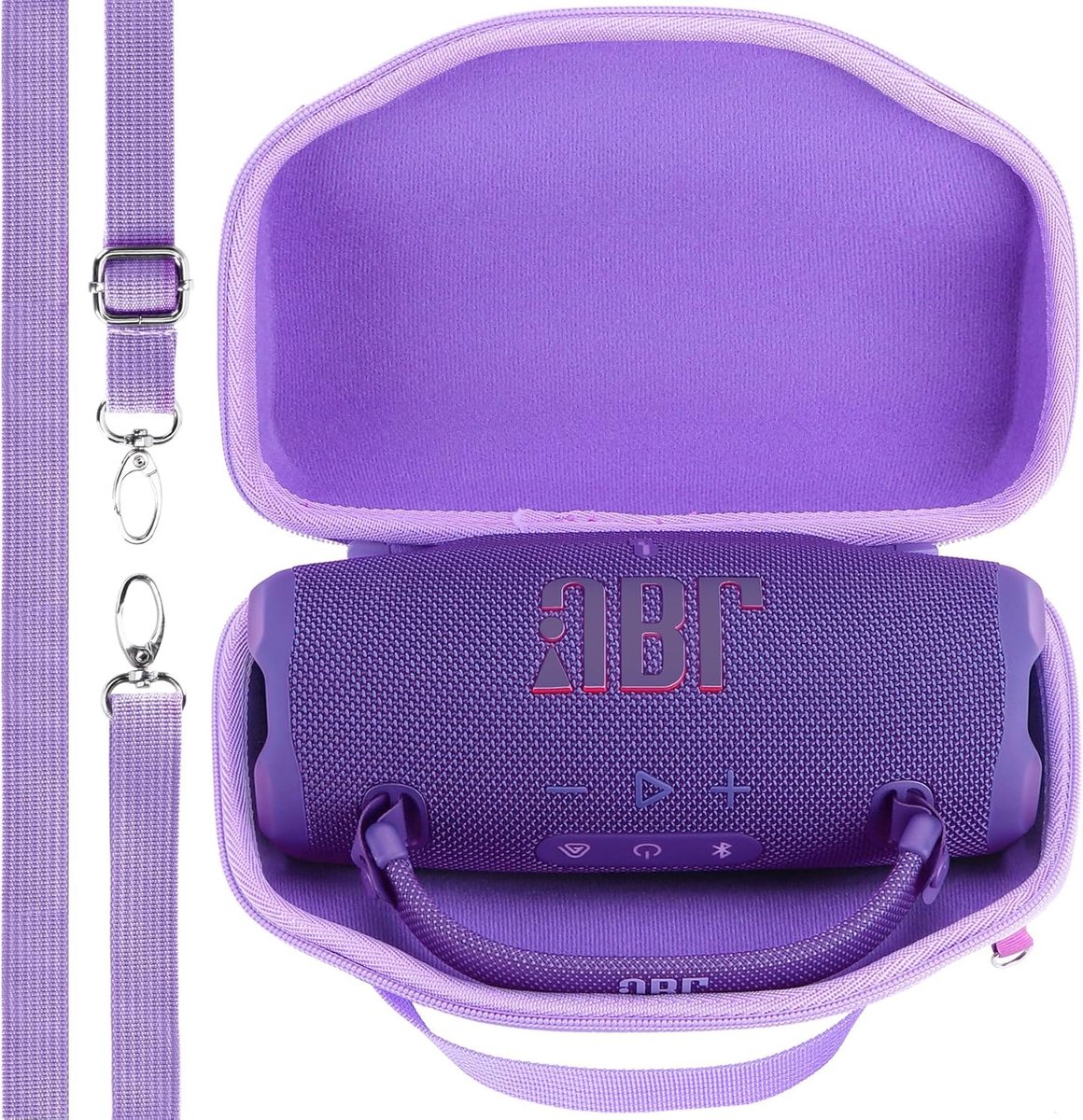 Duurzame Hard Protective Case voor Draagbare Speaker, Geschikt voor JBL Charge 6, Paars, Bescherming en Mobiliteit