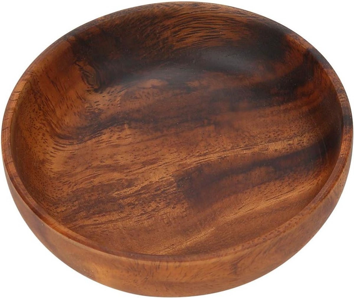 Houten Snackkom voor Fruit, Salade en Soep - Ideaal voor Thuis, Café en Restaurant (12x3.5cm)