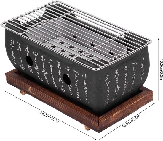 Dailygoody - Japanse tafelgrill - Mini houtskool tafelgrill - Perfect voor Yakiniku - Lichtgewicht en eenvoudig te bedienen - Draadgaas en bakp... — afbeelding 4