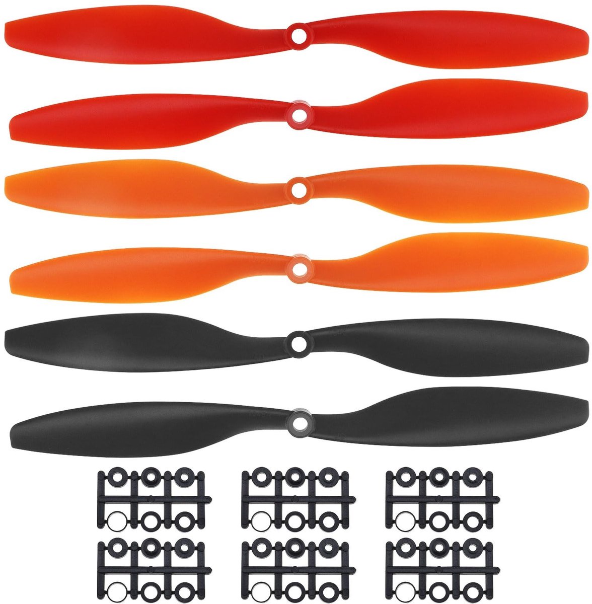 Dailygoody - RC Propeller Vervangen - 6 paar - Flexibel ontwerp - Zwart, rood, oranje - Multirotor propellers voor FPV-vluchten