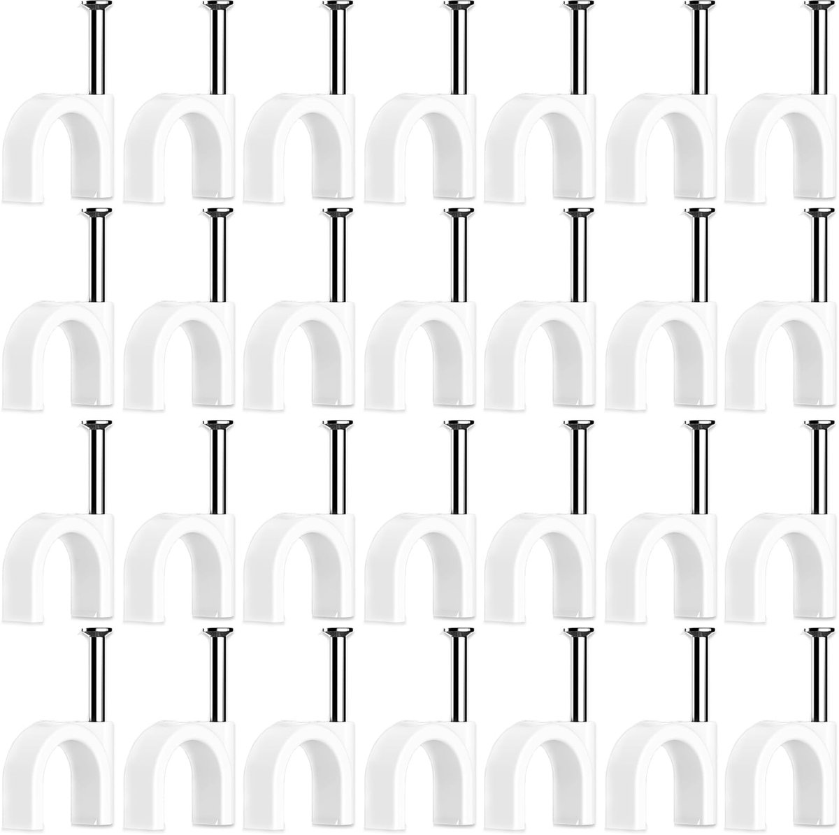 carmdering - Kabelklemmen - Kabelhouders - Muurbevestiging Clips - Snelle Installatie Zonder Gereedschap - Veilige Kabelorganisatie - PE-Plastic En Koolstofstaal - Corrosiebestendig En Flexibel - Voorkomt Losse Kabels Voor Veiligheid - 100 Stuks