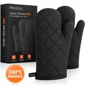 Montzys® Set de maniques - Gants de four BBQ - Gants de barbecue et de four - Résistant à la chaleur jusqu'à 240 °C