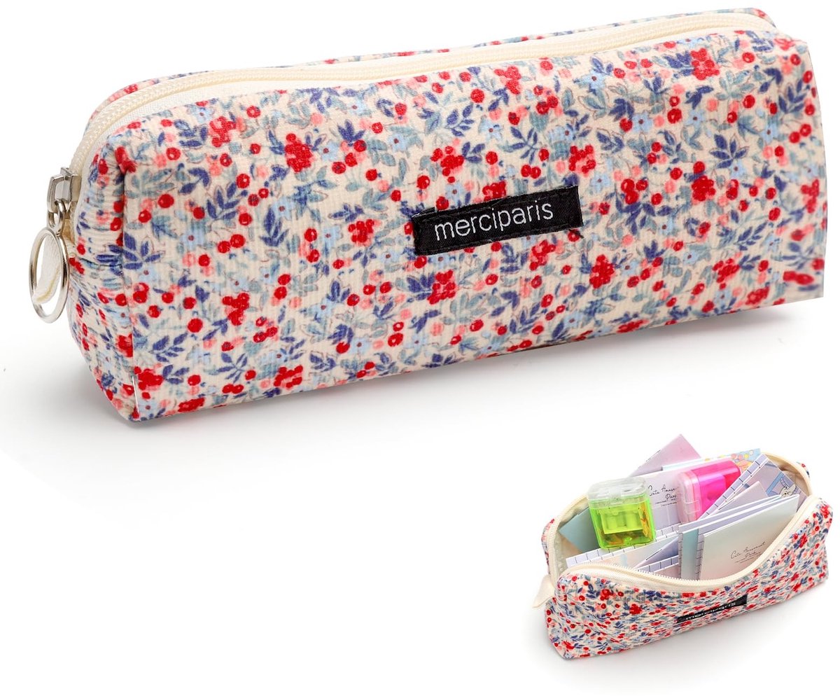 Dailygoody - Pennenetui - Corduroy etui - Multifunctioneel en esthetisch - Klein formaat - Vintage stijl - Geschikt voor school en kantoor
