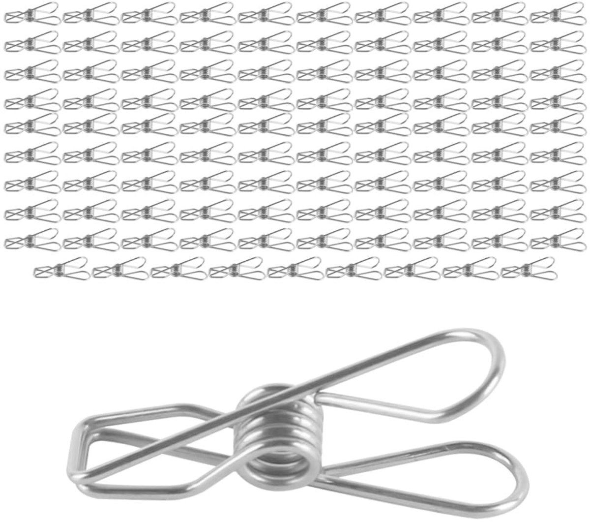 Dailygoody - Metaal Klemmen - 100 stuks Kleding- en Documentenklemmen - Duurzaam en multifunctioneel - Perfect voor kantoor - Kantooraccessoires - Ste...