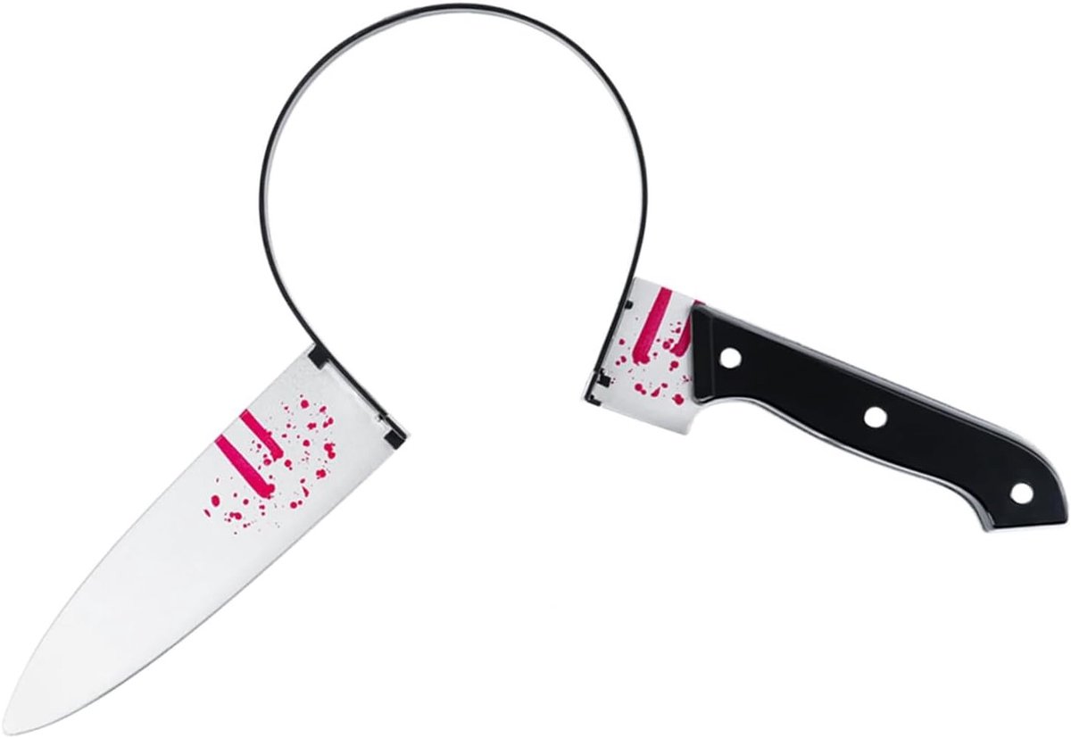 Creepy Fake Knife Hoofdband voor Halloween - Eng Halloween Accessoire voor Volwassenen en Kinderen, Perfect voor Kostuum en Feestdecoratie