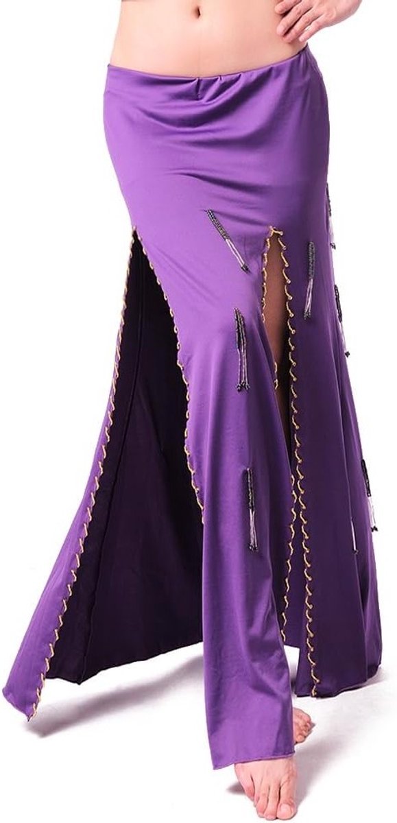 Oriental Belly Dance Rok voor Vrouwen - Sexy Lange Rok met Dubbele Split voor Volwassenen - Perfect voor Buikdans Kostuums en Optredens