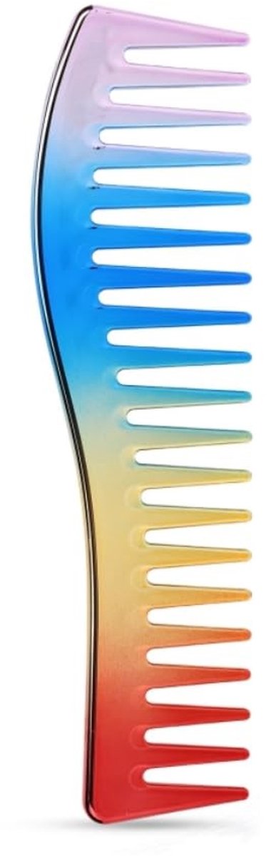 Brede Tanden Ontklitterkam voor Professionele Haarstyling (Rainbow colors)