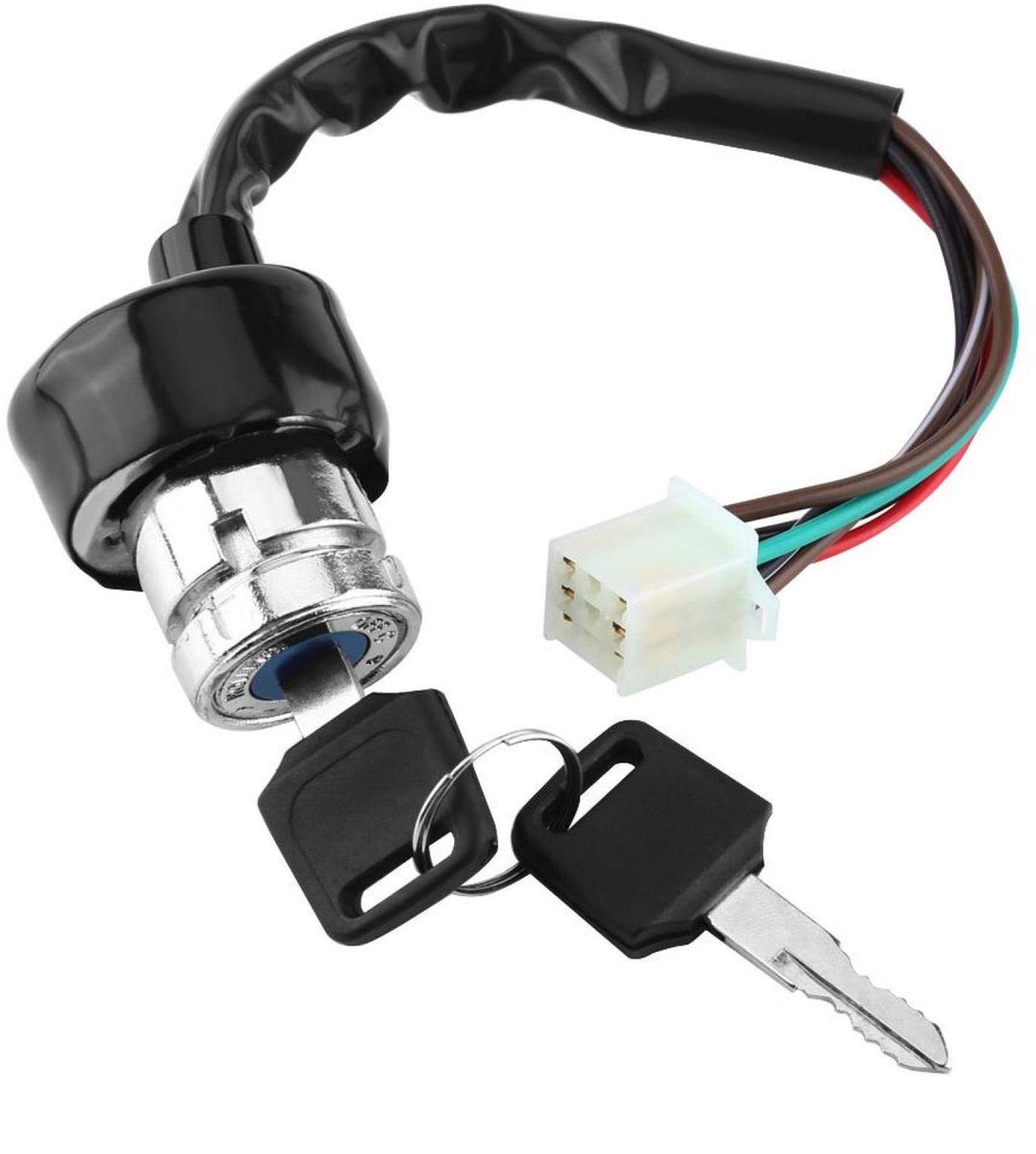 Dailygoods - 3 Positie 2 Sleutels Contactslot, Universele Motorfiets Contactslot Sleutel, Plug Contactslot, Motorfiets Contactslot, Motorfiets Contactslot met 2 Bijpassende Sleutels
