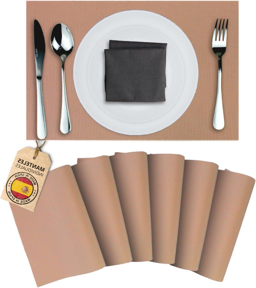 Placemats - Tafelkleden - Tafel beschermen - Wasbaar en antislip - 30 x 45 cm - Oker