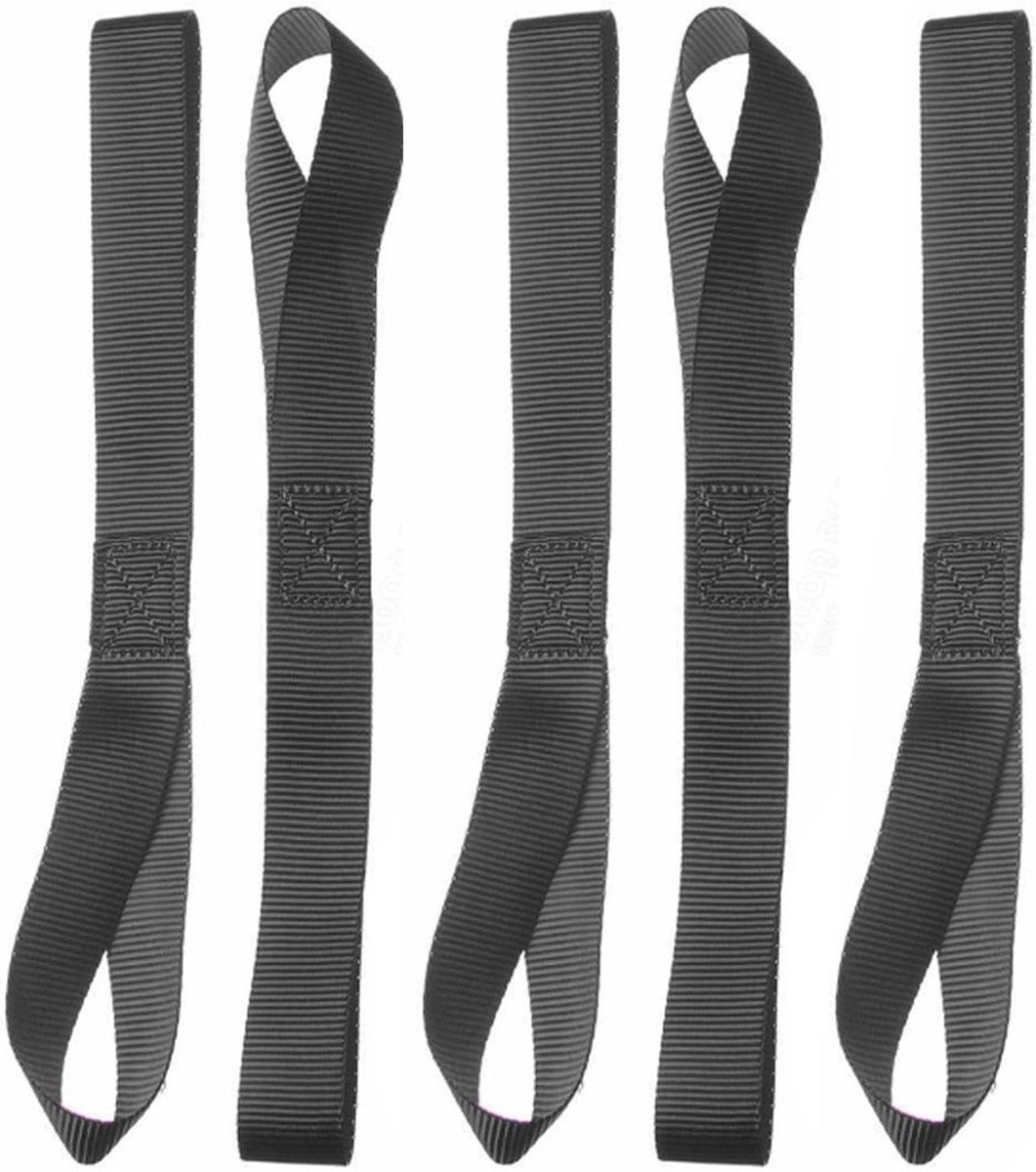 Sjorlussen Dubbele Lus - Bevestigingsbanden Lading - Motor Transport - Beschermt Oppervlak - 30 cm - Zwart