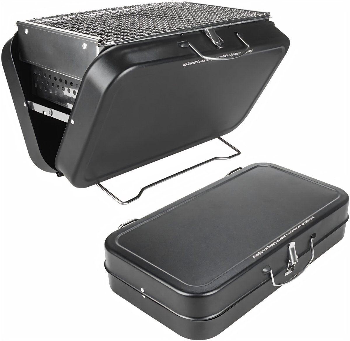 KAD® Draagbare Tafelbarbecue - Houtskool - Met Deksel & Ventilatierooster - Ideaal voor Ca