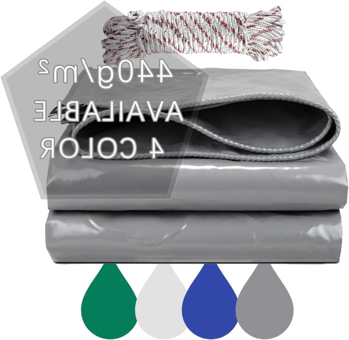 PVC Zeildoek - Waterdicht Dekzeil - Spullen Afdekken - Versterkte Metalen Ogen - 1.8 x 2.5 m - Grijs