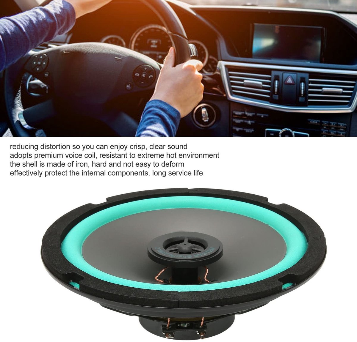 Allecto - 6.5 Inch Car Audio Speaker - Hoge kracht subwoofer - Perfect voor auto - 160 W geluidssysteem - Bass surround sound - Geschikt voor alle ... – foto 4