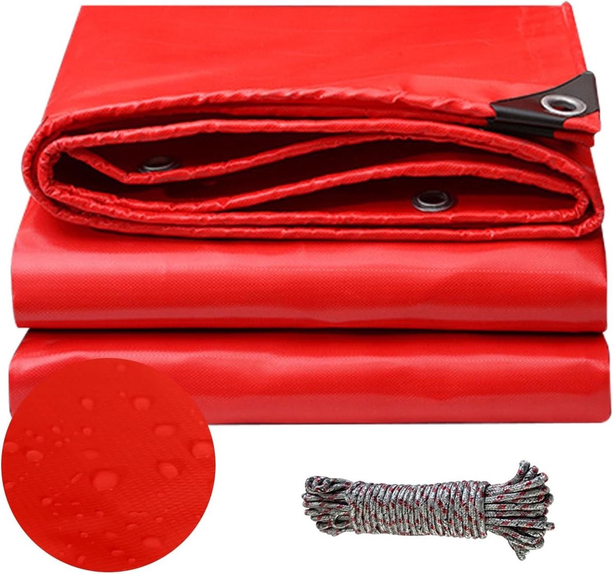 Waterdicht Afdekzeil - Beschermend Zeil Tuinzeil - Buiten Beschermen - Scheurvast 500 G/M2 - 1.8 x 3.2 m - Rood