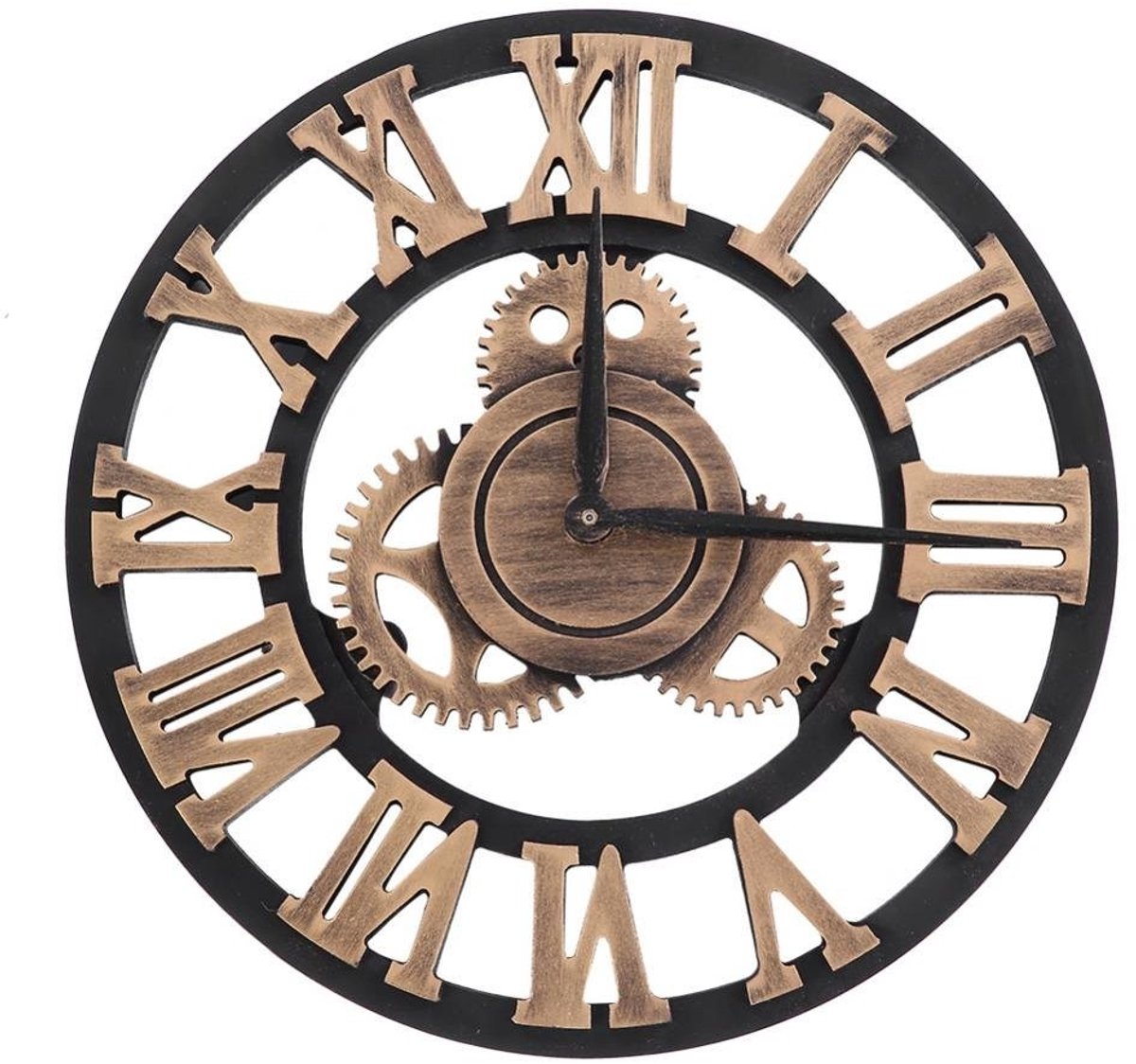 Allecto - Metal Sprocket Wandklok - Vintage Design - 30 cm Goud - Noiseless - Decoratieve Klok voor Woonkamer en Kantoor