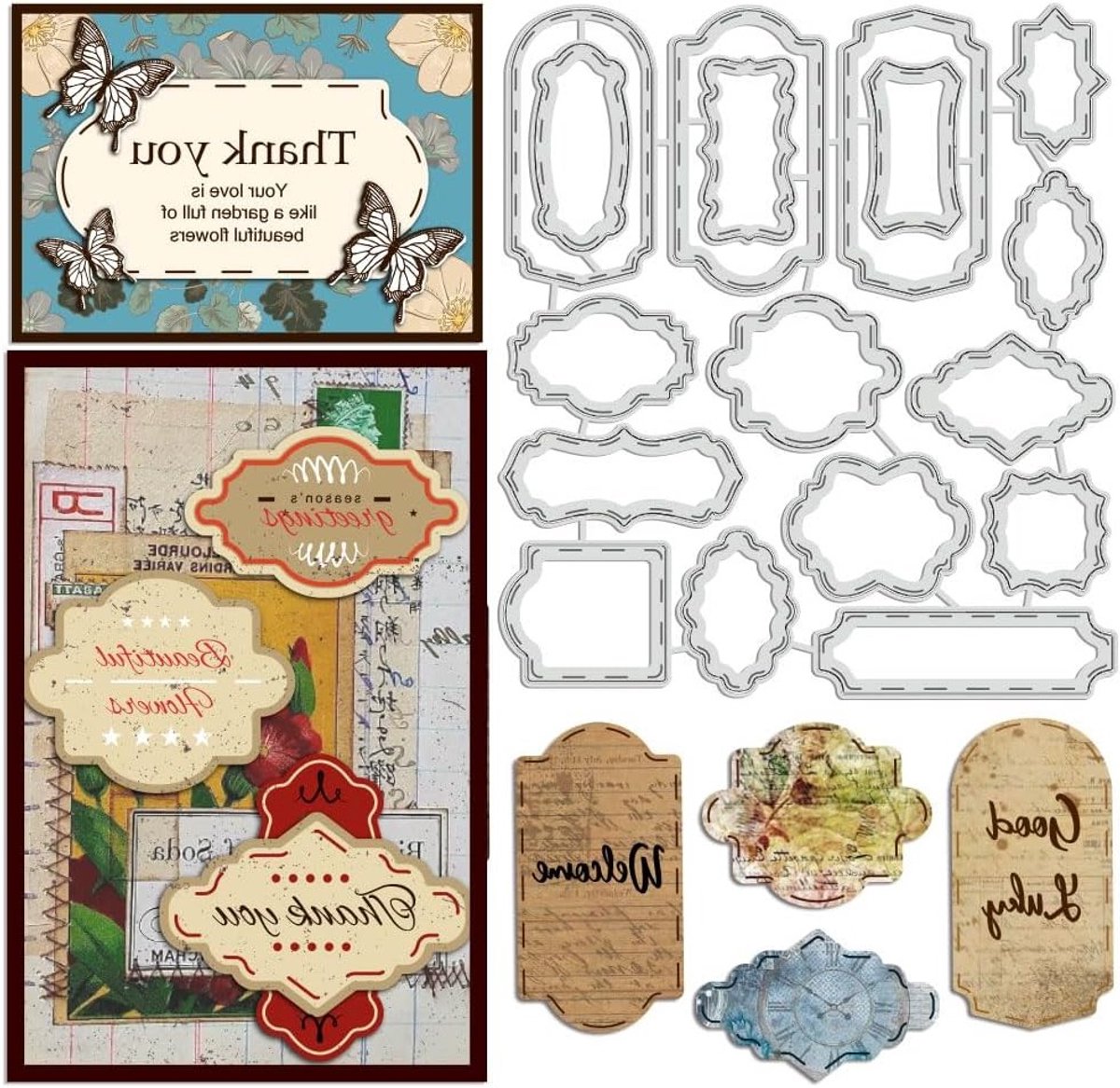 Die Cuts voor Kaarten Maken, Snijmallen voor Labels en Decoratieve Embossing, 0.8mm Dikte, Ideaal voor Scrapbooking en Fotoalbums