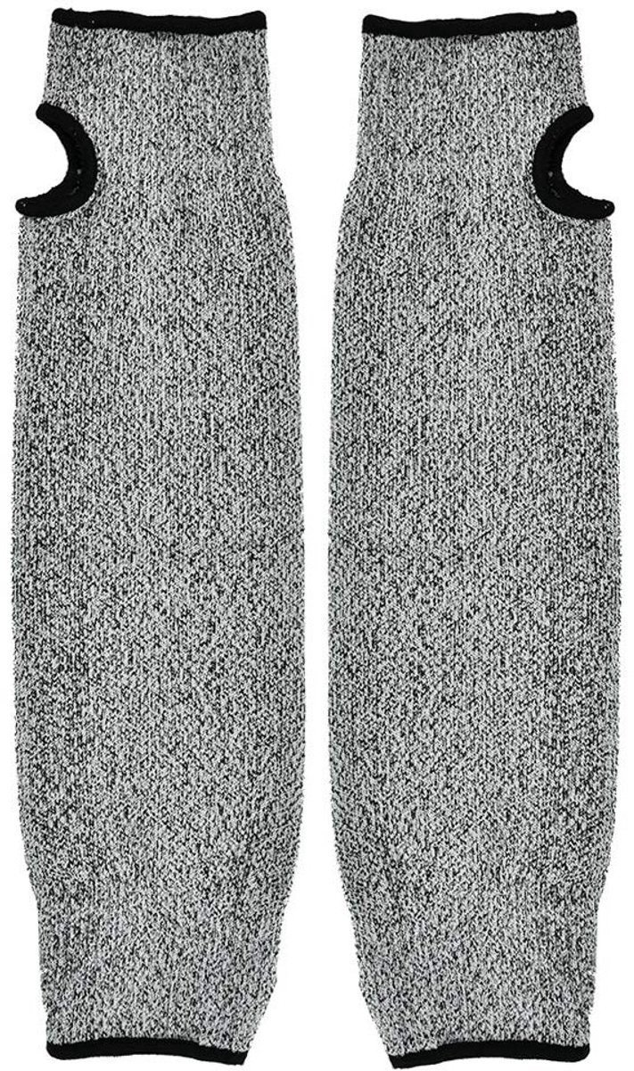 Mesbestendige Arm Bescherming voor Slachting en Metaalsmelten, 5-Fasen Gesneden, HPPE + Nylon, Grijs, 1 Paar (L = 45 cm)