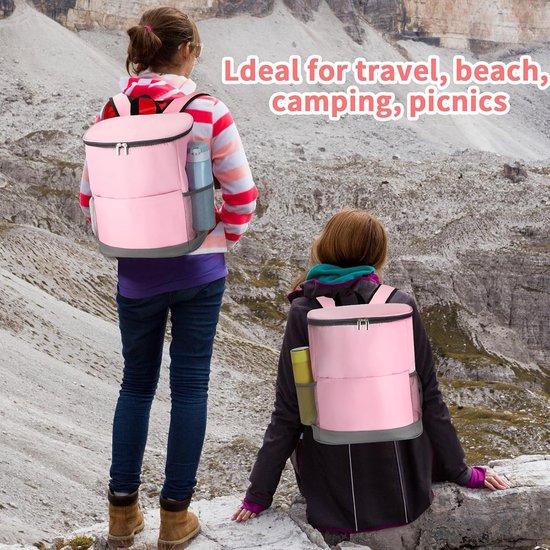 Tas-Picknicktas-Koelrugzak Geïsoleerd - 16 Liter voor 30 Blikjes - Lekvrije Koeltas Rugzak - Backpack Cooler voor Picknick, Strand, Wandelen en Werk - Soft Cooler Bag - Lichtgewicht en Comfortabel — afbeelding 5
