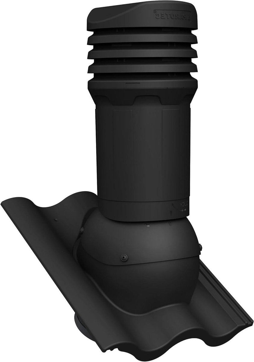 Geïsoleerde Dakdoorvoer - Ventilatiedoorvoer Ventilatieschoorsteen - Dak ventilatie - Voor Palema S dakpan - DN125 - Zwart