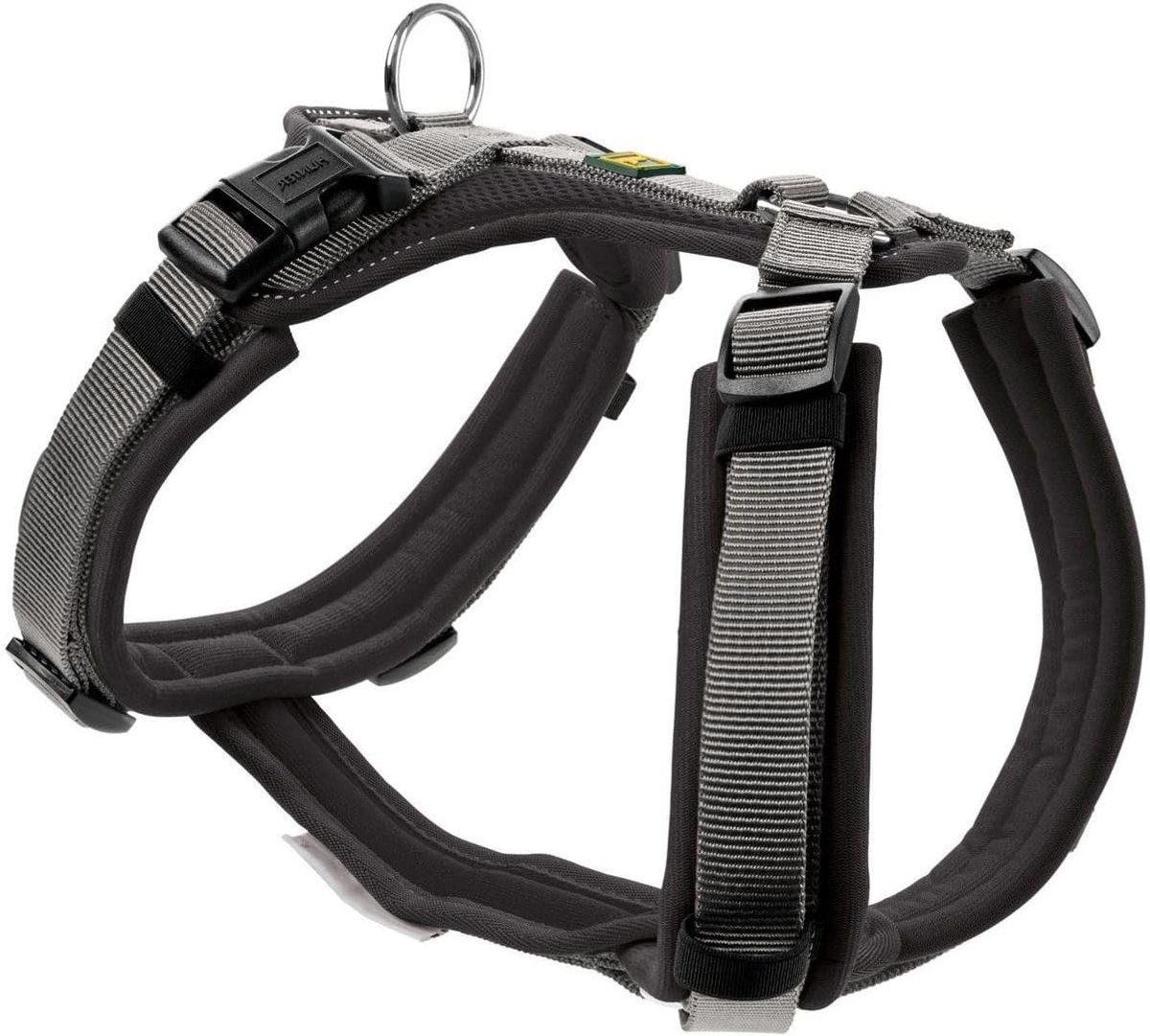 Hondentuig Maldon - Honden Y-harnas - Comfortabel Wandelen - Sterk Reflecterend - Maat XS - Zwart Grijs
