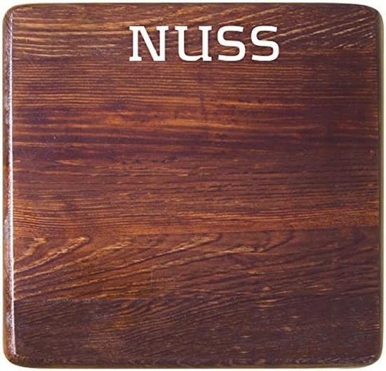 Hout sample in notenkleur met duidelijke houtnerf.