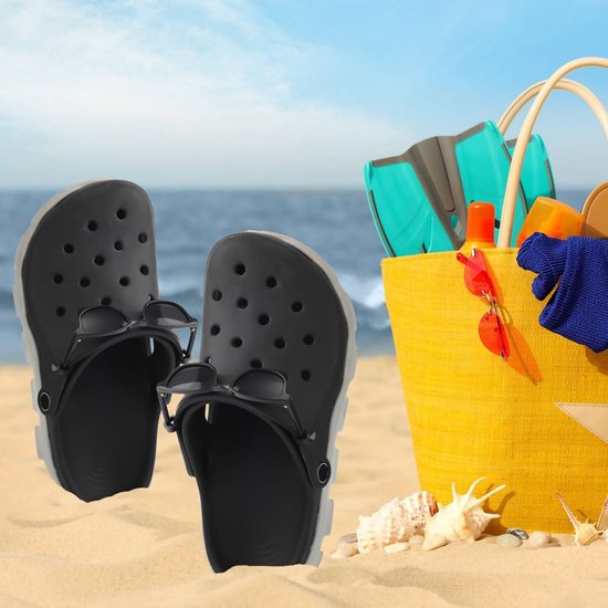 Allecto - Zonnebril Schoendecoratie - Grappige Schoenbedels - Schattige Schoenenaccessoires - Zwart - Voor Dames en Heren - Feestartikelen van Merkloos — afbeelding 5