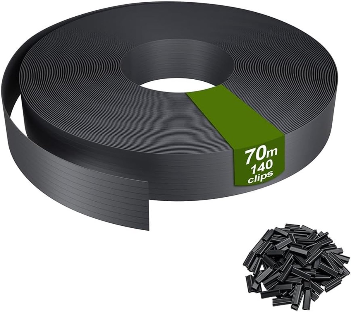 Aufun privacyrol voor dubbelstaafmat hekwerk – 70 m x 5 cm, PVC, UV-bestendig, inclusief 140 bevestigingsclips, windscherm voor tuin, balkon of terras, antraciet