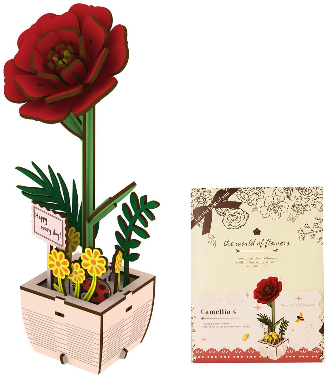 Allecto - 3D Puzzle - Houten Bloemen - Creatieve Doe-Het-Zelf Kit - Ideaal als Geschenk - Perfect voor Decoratie - Geschikt voor Volwassenen