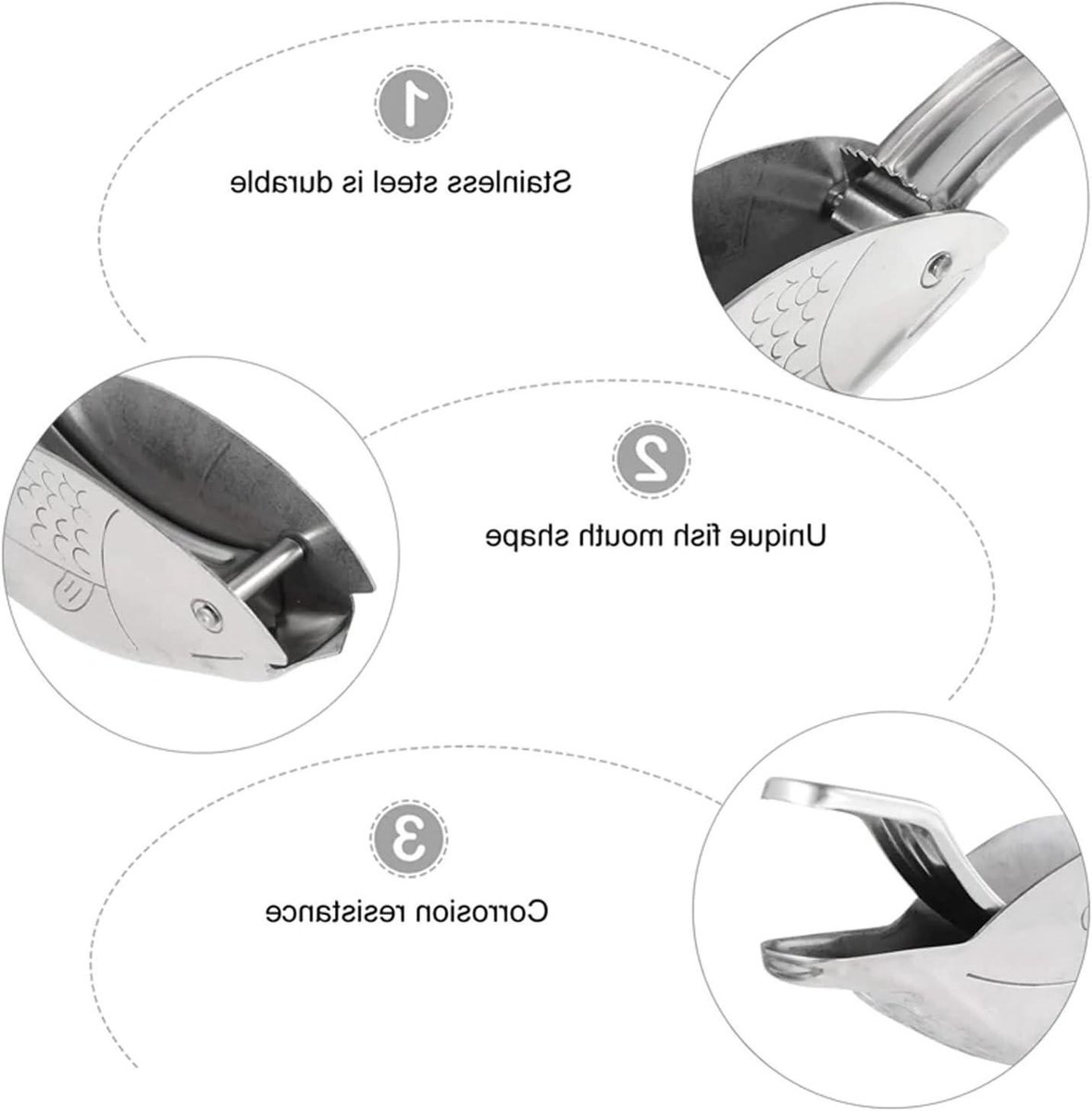 Citroenpers Visvorm - Citruspers Keukengadget - Sap Persen - Ergonomisch Ontwerp - 12 cm - Zilver
