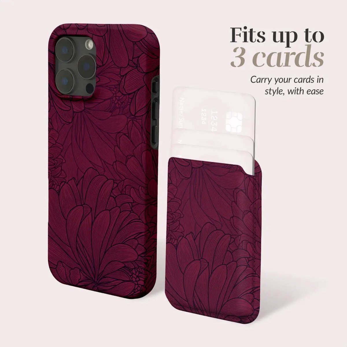 Mio by Mobilize Pasjeshouder - 3 Pasjes - MagSafe Compatible - Berry Blooms — cadeau in Cadeau-ideeën - foto 7