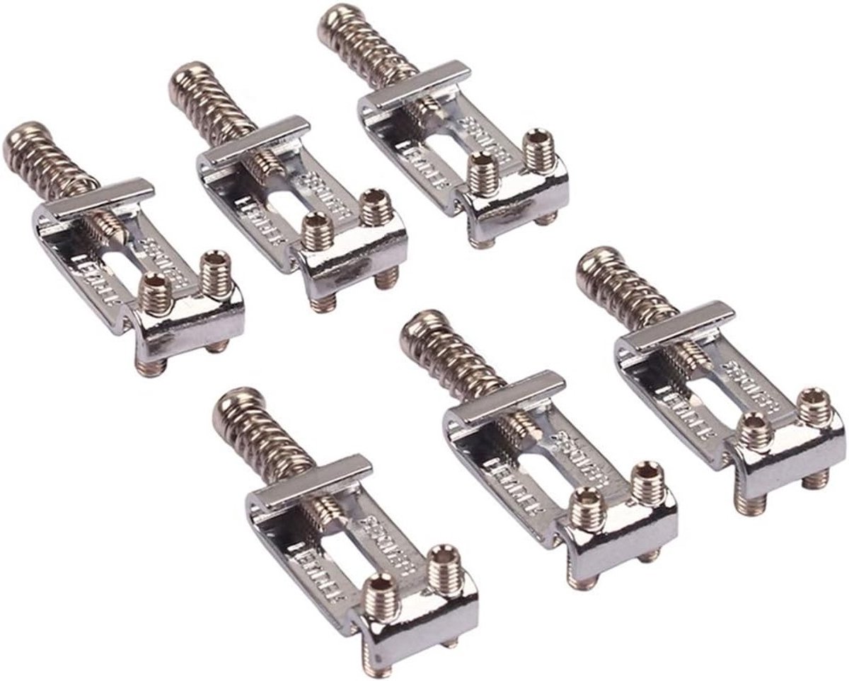 6-Pack Tremolo Bridge Saddles voor Elektrische Gitaren - Hoogwaardige Stalen Onderdelen voor Precisiegeluid en Verbeterde Sustain
