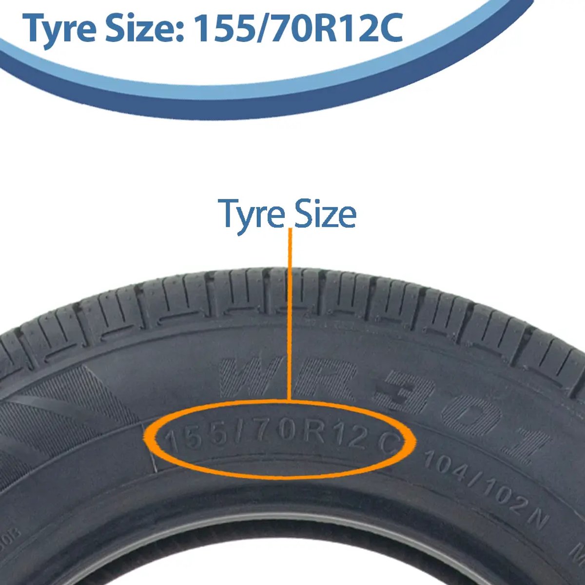 155/70R12C aanhangwagenband 900 kg voor zwaar gebruik, Wanda WR068, voor hoge snelheden
