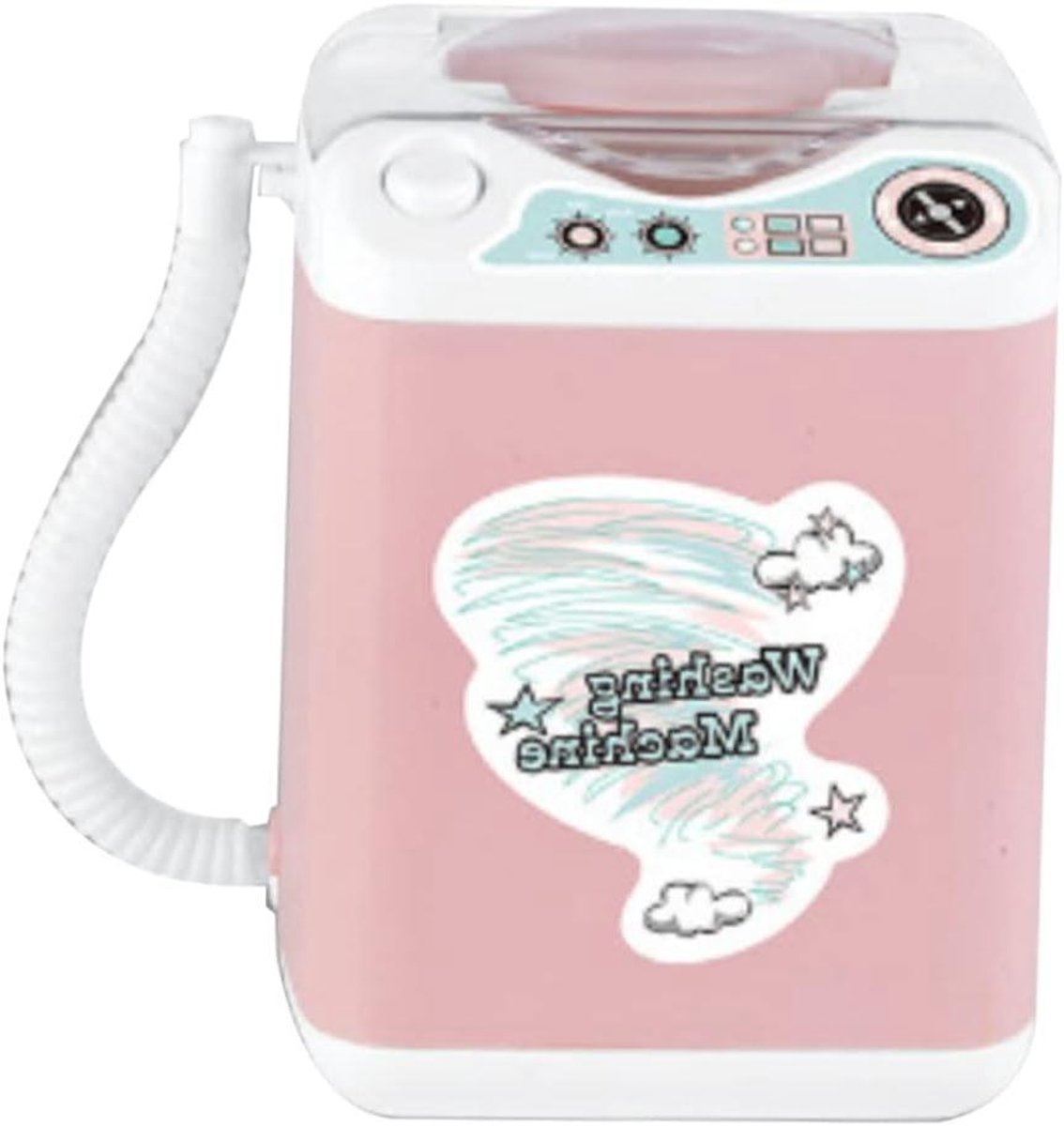 Mini Wasmachine - Make-up reiniger - Cosmetica schoonmaken - Simuleert echt apparaat - 8x8x10.5 cm - Wit