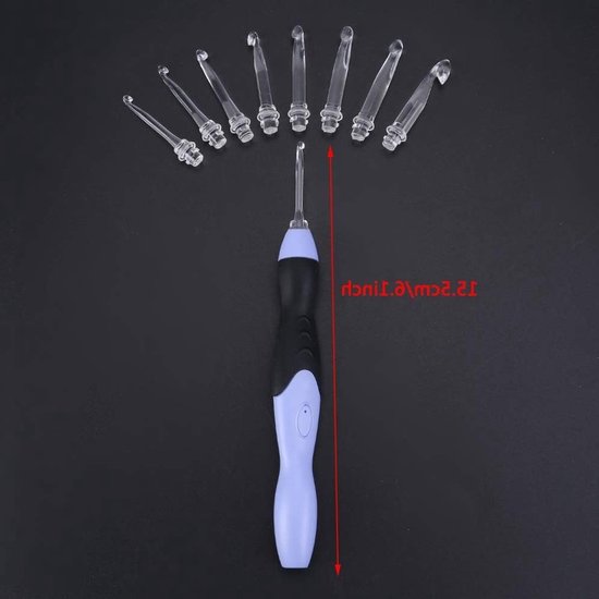 Oplaadbare LED Haaknaalden Set met Verwisselbare Tips van 2.5-6.5MM voor Breien en Haken — afbeelding 2