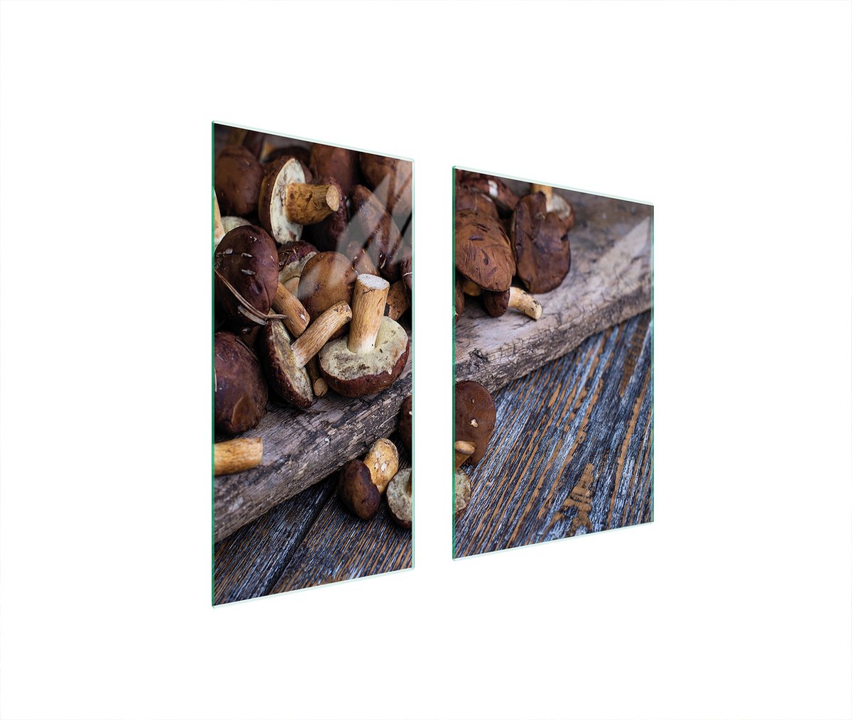 TMK ArtDeko Serie - Snijplank van Geharde Glas - 75x52 cm - Grzyby Motief